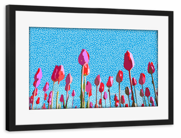 Poster mit Rahmen schwarz "Tiptoe through the tulips" artboxONE - Natur,Floral