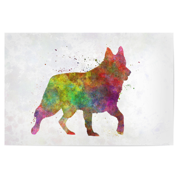 Poster "White Swiss Shepherd Dog" artboxONE - Tiere,Abstrakt - Dog,Dogs,Pet,Animal,Mammal,Watercolor,Dog poster,Illustration,Abstract