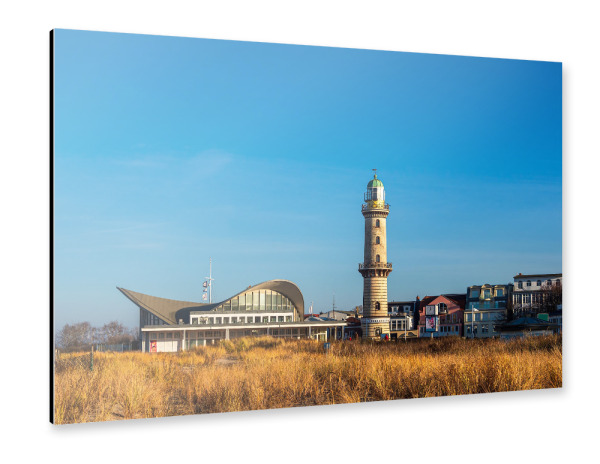 Alu-Dibond "Dünengras, Leuchtturm, Teepott" 30x20 cm artboxONE
