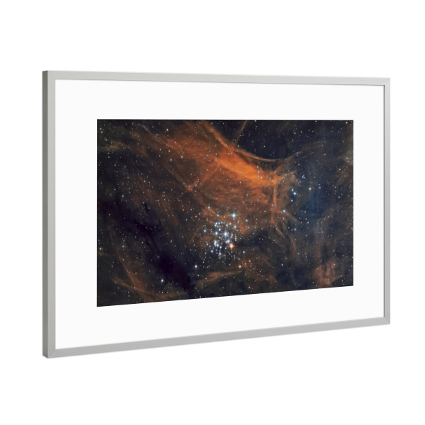 Poster mit Rahmen Silber "NGC 3293 - Sternhaufen" artboxONE - Galaxy
