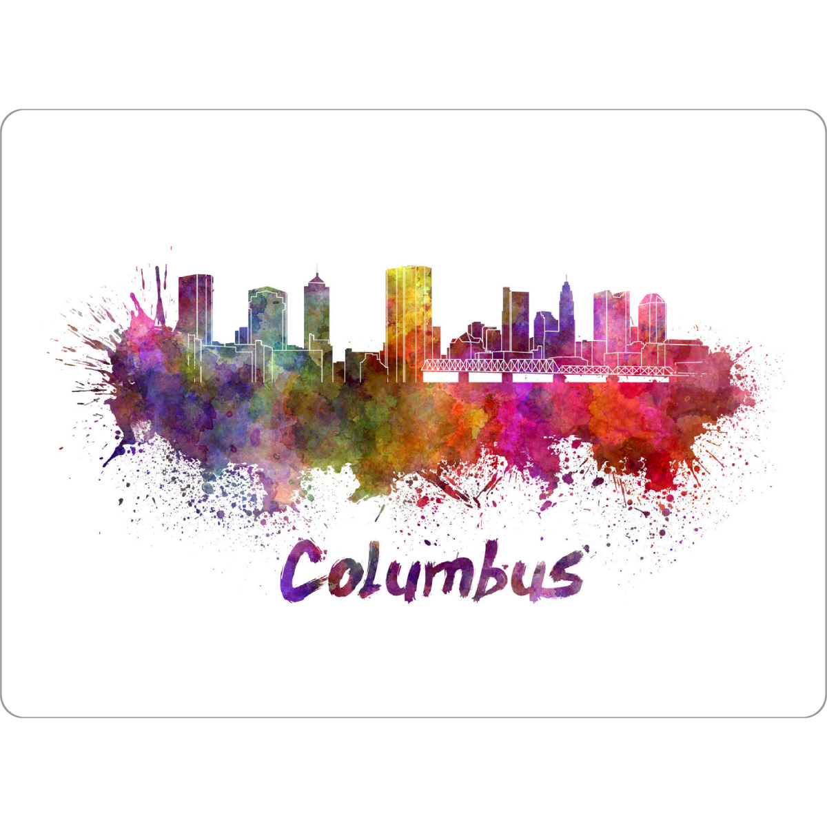 Tischset "COLUMBUS skyline in watercolor-b" artboxONE - Städte,Abstrakt,Architektur