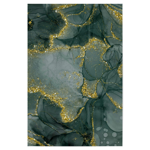 Poster "Green And Gold Paper" artboxONE - Typografie,Abstrakt,Fashion,Marmor,Festivals