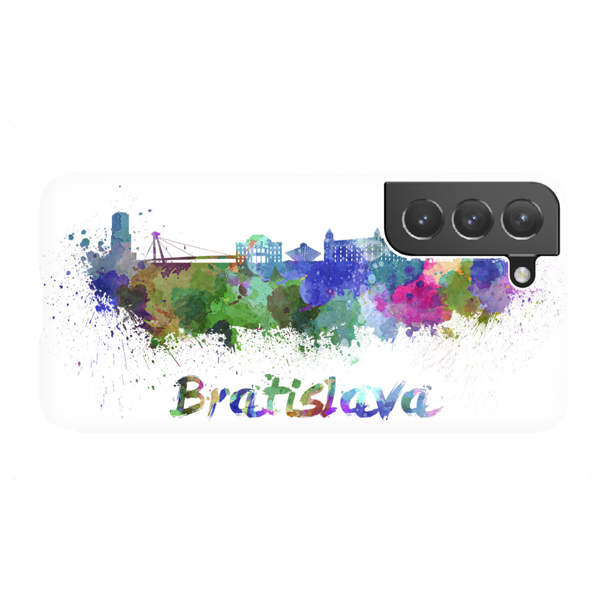 "BRATISLAVA skyline in watercolor-b"für Samsung Galaxy - Premium-Case Handyhülle artboxONE