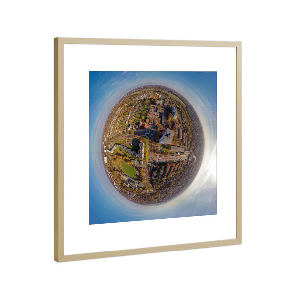Poster mit Rahmen Gold "Hamburg - Doppelkreisel, high" artboxONE - Städte,Städte / Hamburg,Reise,Architektur,Reise / Länder
