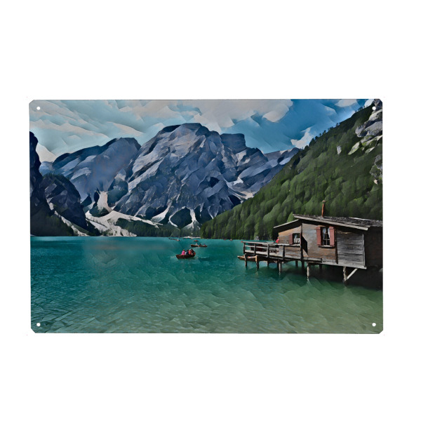 Metall Poster "Am Pragser Wildsee" artboxONE - Natur,Reise,Abstrakt
