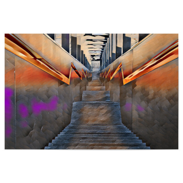 Poster "Die Treppe" artboxONE - Abstrakt,Architektur,Geometrie - Treppe,Treppen,Treppenhaus,Staircase,Modern,Kubistik,Stufen,Stairs,Zickzack
