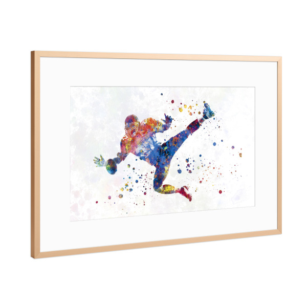 Poster mit Rahmen Kupfer "Multicolor american football-f" artboxONE - Abstrakt,Sport,Sport / Fußball