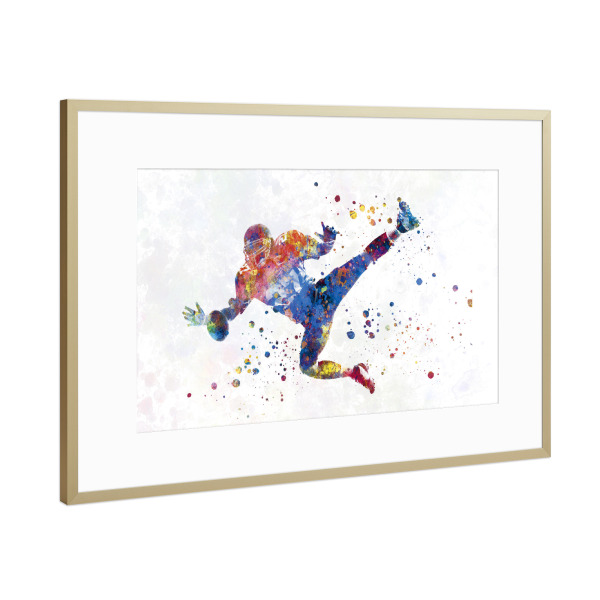 Poster mit Rahmen Gold "Multicolor american football-f" artboxONE - Abstrakt,Sport,Sport / Fußball