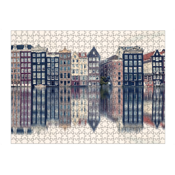 Puzzle Ravensburger "Damrak Architecture" artboxONE - Städte,Reise,Architektur,Reise / Länder,Städte / Amsterdam