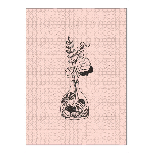 Puzzle Ravensburger "Floral art style vase pink" artboxONE - Natur,Floral