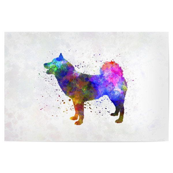 Poster 30x20 cm "Greenland Dog in watercolor" artboxONE - Tiere,Abstrakt - Dog,Dogs,Pet,Animal,Mammal,Watercolor,Dog poster,Illustration,Abstract,Hund