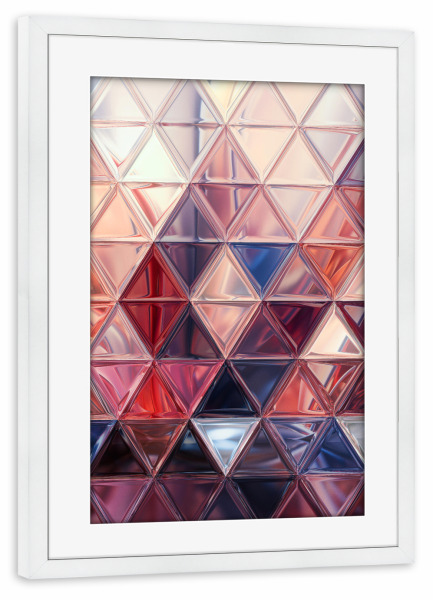 Poster mit Rahmen weiß "Mosaic color glass" artboxONE - Abstrakt,Geometrie