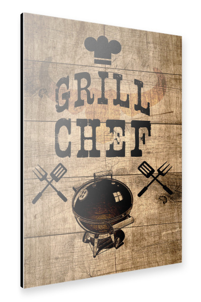 Alu-Dibond "Grill Chef Board" 30x20 cm artboxONE