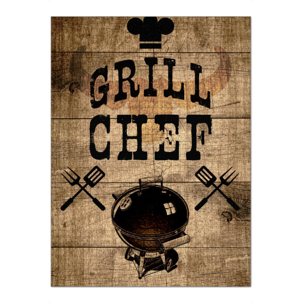 Puzzle Ravensburger "Grill Chef Board" artboxONE - Typografie,Essen & Trinken,Für Papa,Männer