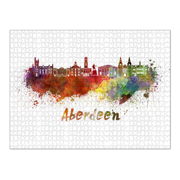 Puzzle Ravensburger "ABERDEEN skyline in watercolor-b" artboxONE - Städte,Reise,Reise / Länder