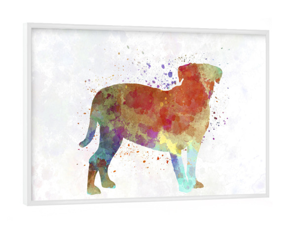 Poster mit weißem Rahmen "Dogo de Bordeaux" artboxONE - Tiere,Abstrakt
