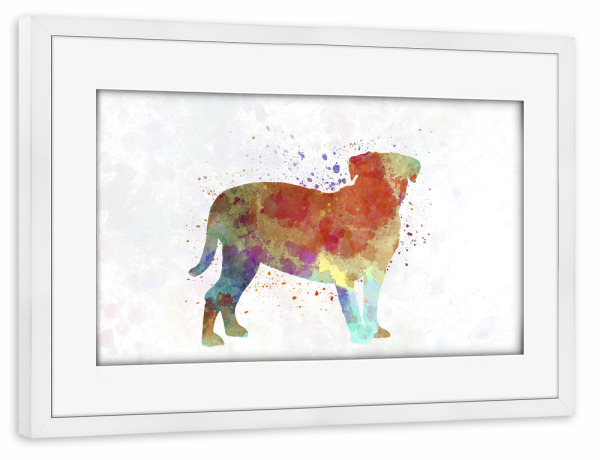 Poster mit Rahmen weiß "Dogo de Bordeaux" artboxONE - Tiere,Abstrakt
