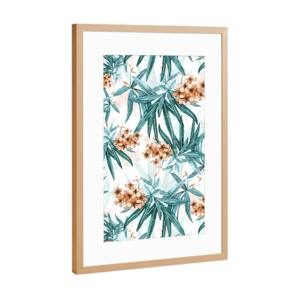 Poster mit Rahmen Kupfer "Blooming Orange Oleander" artboxONE - Natur,Floral