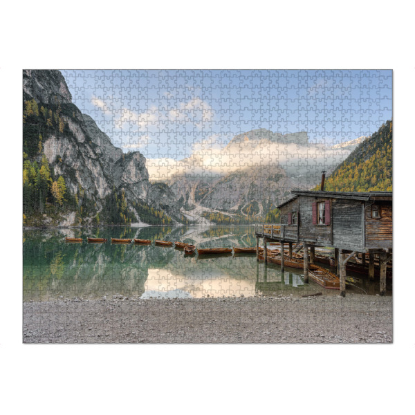Puzzle Ravensburger "Bootshütte am Pragser Wildsee" artboxONE - Natur,Reise,Reise / Länder