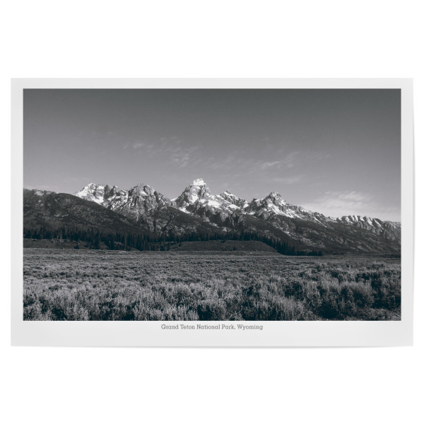 Poster "The Grand Tetons" artboxONE - Reise,Schwarzweiß,Reise / Länder