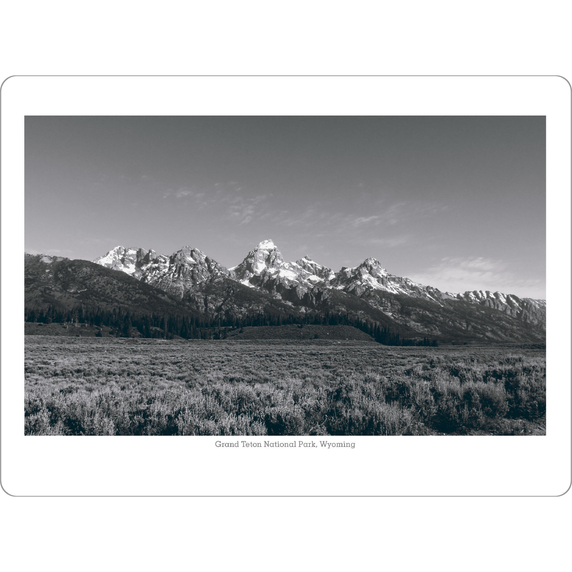 Tischset "The Grand Tetons" artboxONE - Reise,Schwarzweiß,Reise / Länder