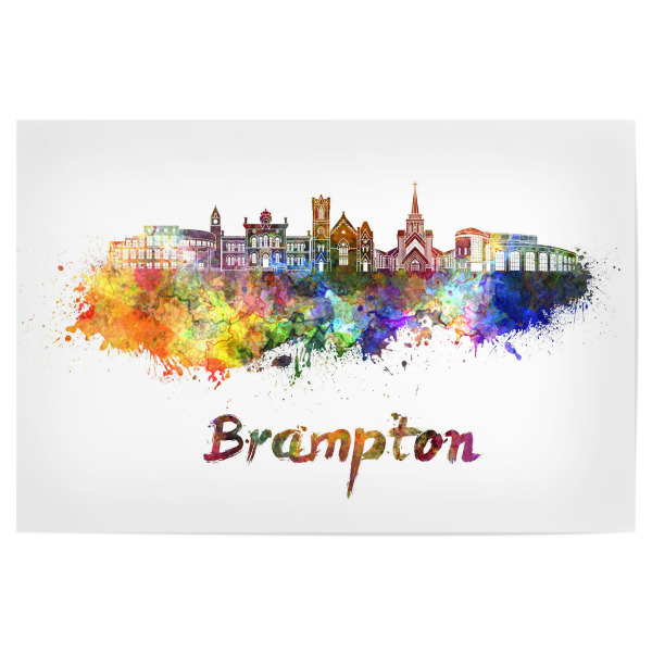 Poster 30x20 cm "BRAMPTON skyline in watercolor-b" artboxONE - Städte,Abstrakt,Architektur,Sport