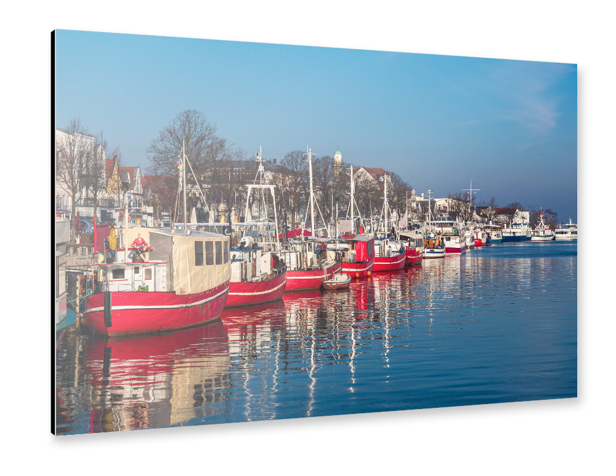 Alu-Dibond "Alter Strom und Boote" 30x20 cm artboxONE