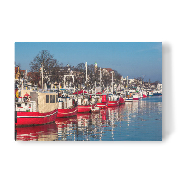 Leinwandbild "Alter Strom und Boote" artboxONE - Natur,Reise,Architektur,Reise / Strand und Meer