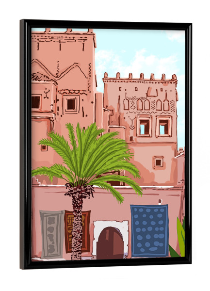 Poster mit schwarzem Rahmen "Life in Morocco" artboxONE - Reise,Architektur