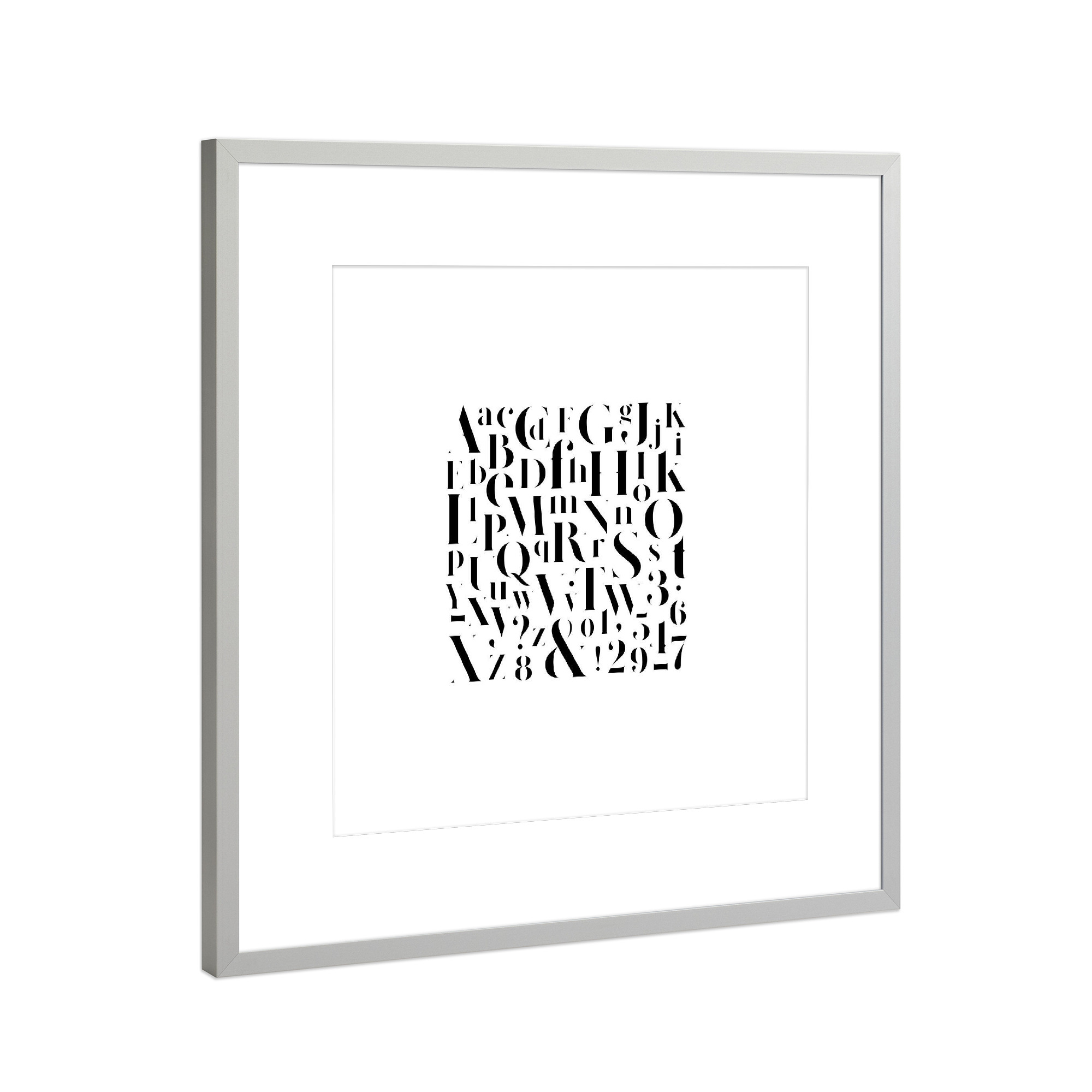 Poster mit Rahmen Silber "Stylish elegant alphabet mix" artboxONE - Typografie,Buchstaben