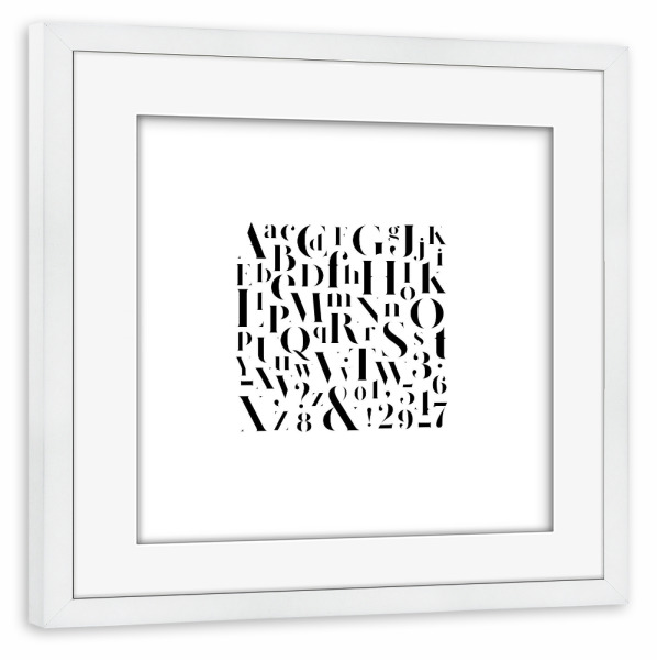 Poster mit Rahmen weiß "Stylish elegant alphabet mix" artboxONE - Typografie,Buchstaben