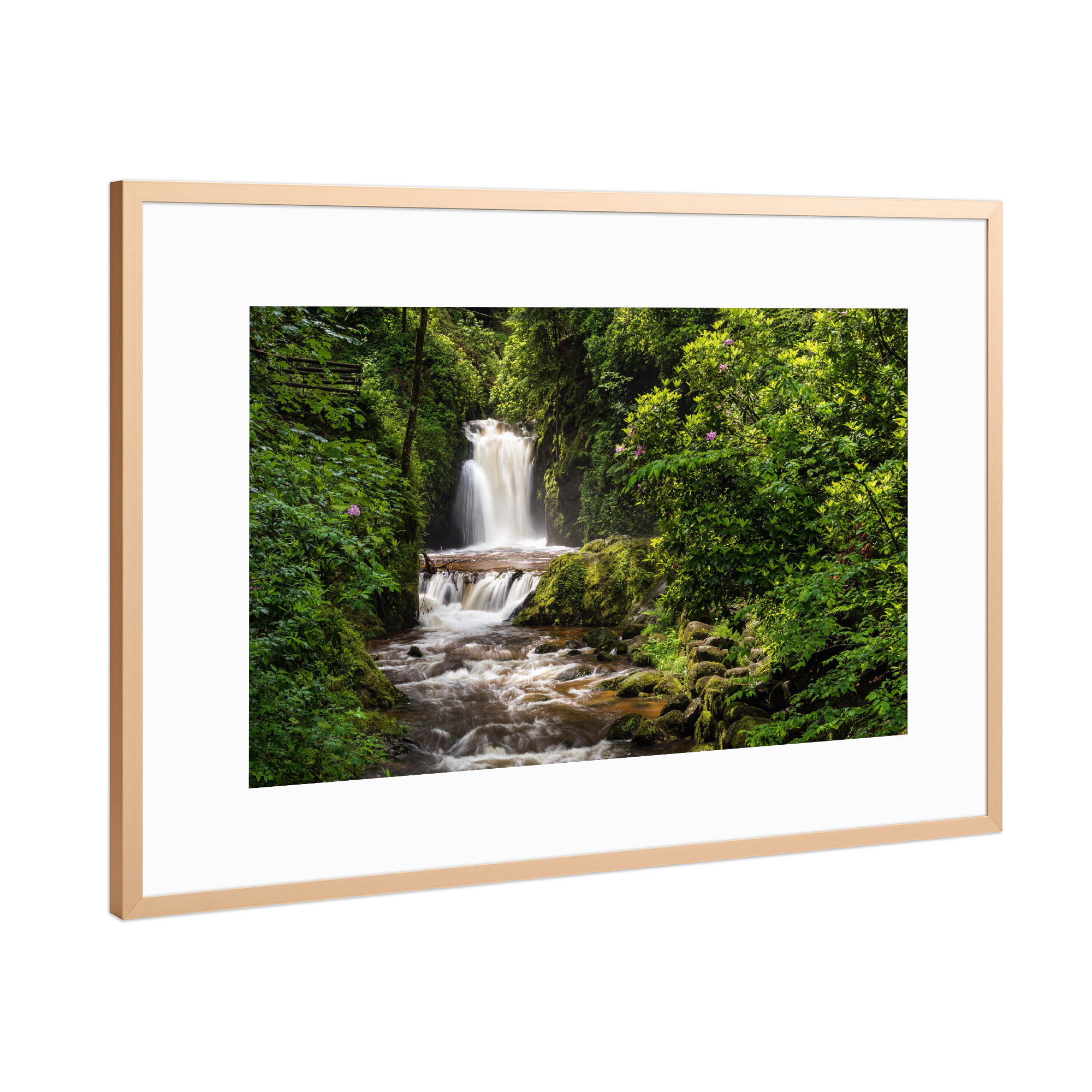 Poster mit Rahmen Kupfer "Geroldsauer Wasserfall Schwarzwald" artboxONE - Natur,Reise
