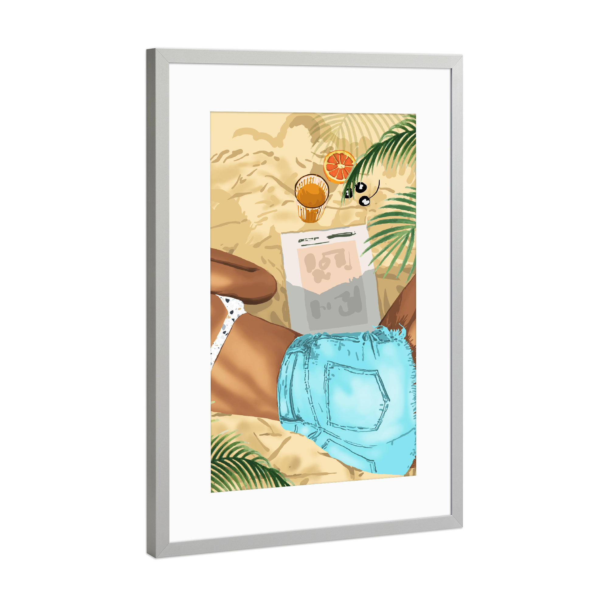 Poster mit Rahmen Silber "Keep Palm & Carry On Wall Art" artboxONE - Menschen,Fashion