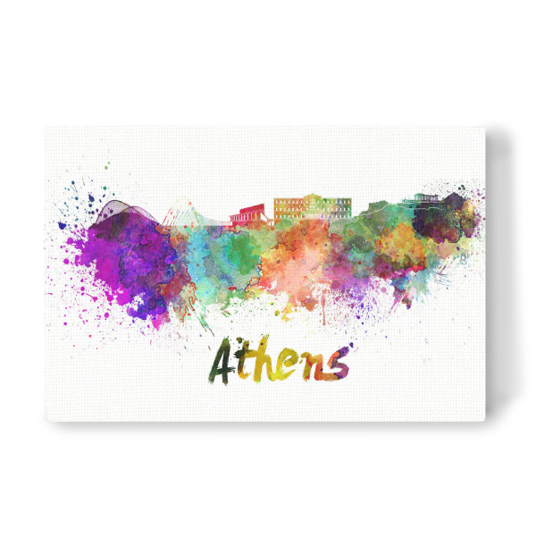 Leinwandbild "ATHENS Skyline in watercolor-b" artboxONE - Städte,Reise,Abstrakt,Architektur