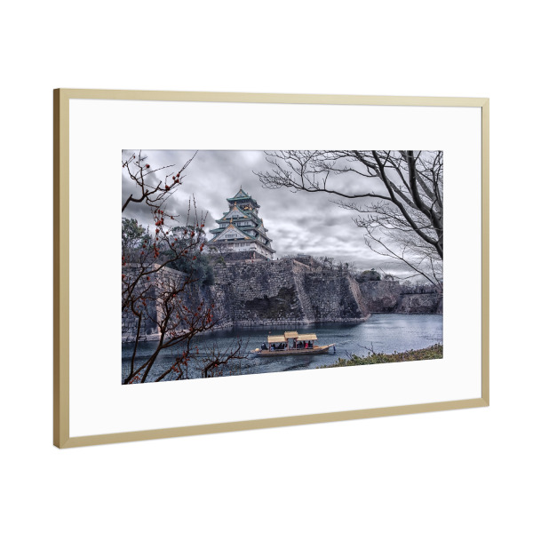Poster mit Rahmen Gold "Osaka in february" artboxONE - Städte,Reise,Architektur,Reise / Asien,Reise / Länder
