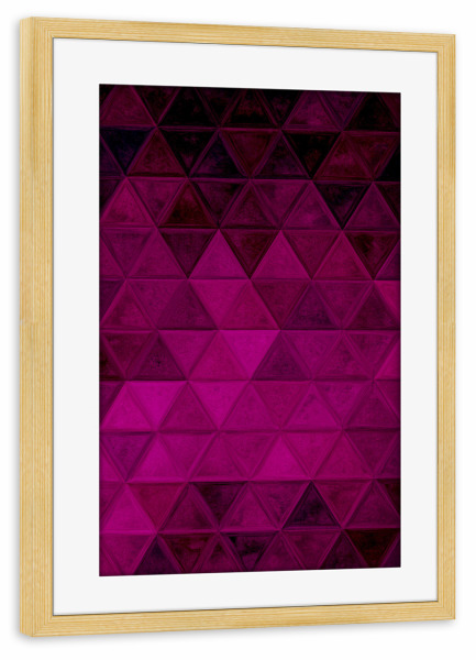 Poster mit Rahmen kiefer "Mosaic purple black" artboxONE - Abstrakt,Geometrie