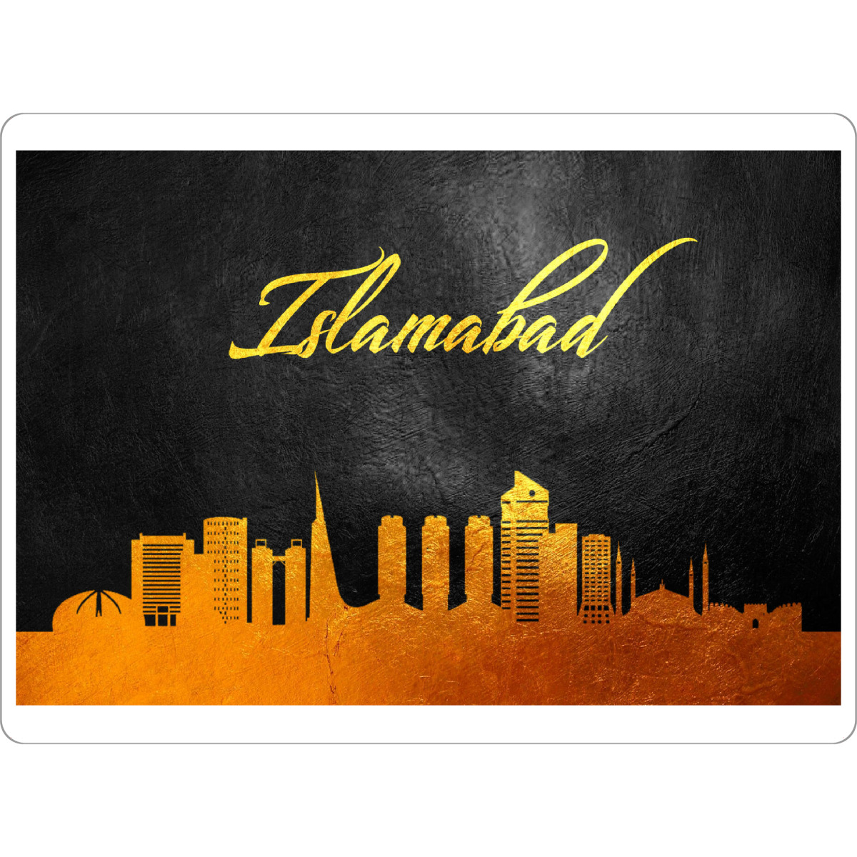 Tischset "Islamabad Pakistan Gold Skyline" artboxONE - Städte - Gold,Skyline,Islamabad,Pakistan,City,Stadt - Bild gold