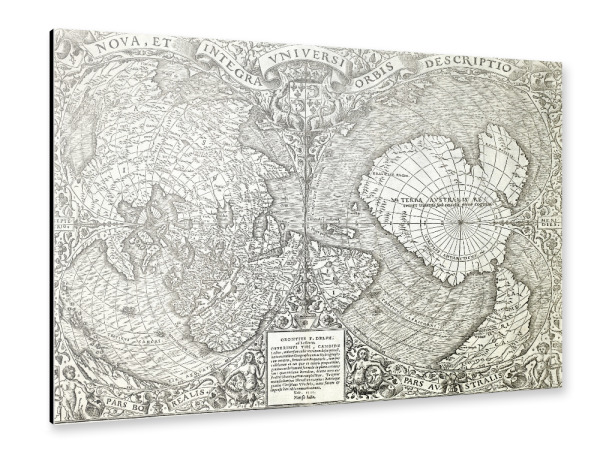Alu-Dibond "Ancient map of the world" 30x20 cm artboxONE