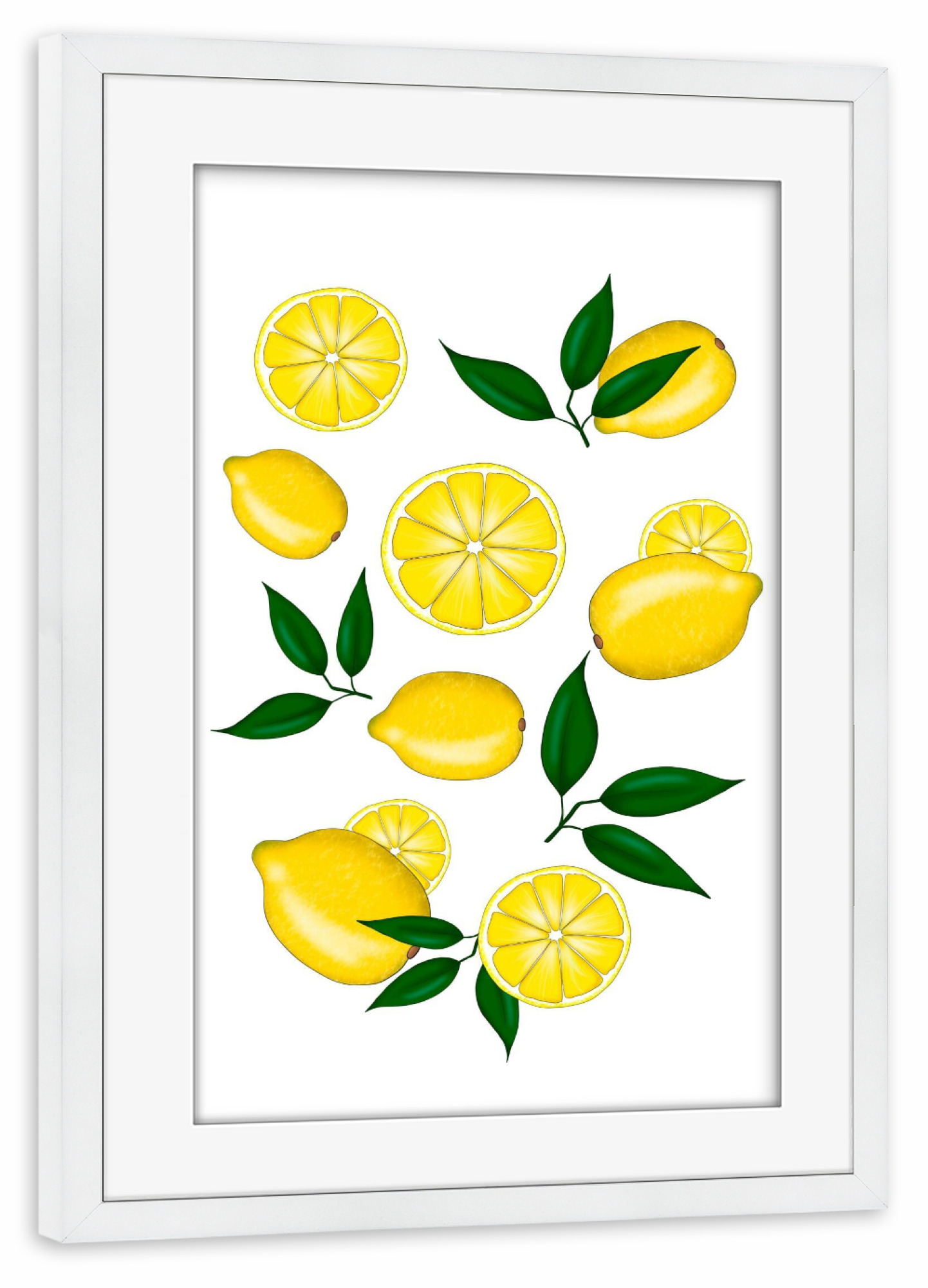 Poster mit Rahmen weiß "Lemons Illustration" artboxONE - Floral,Essen & Trinken,Essen & Trinken / Obst & Gemüse,Lustig