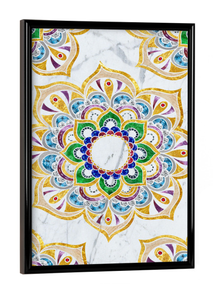 Poster mit schwarzem Rahmen "Mandala fancy stones" artboxONE - Natur,Abstrakt