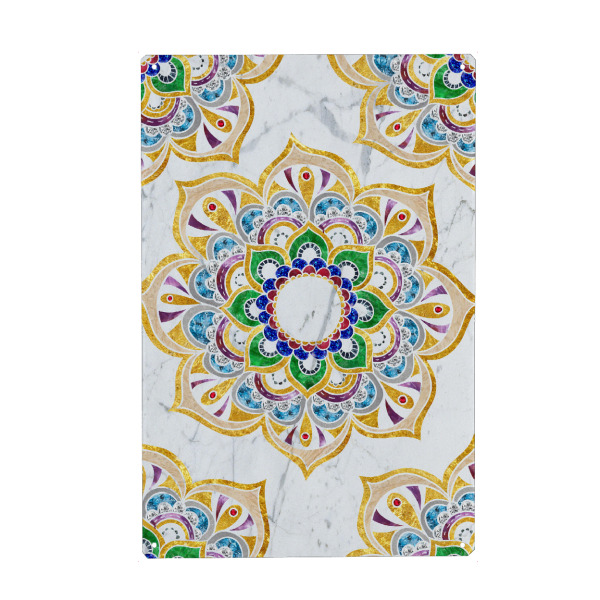 Holzbild "Mandala fancy stones" artboxONE - Natur,Abstrakt - Mandala,Vector,Yoga,Boho,Fancy,Arabic,Abstract,Nature,Gold,Stone,Precious