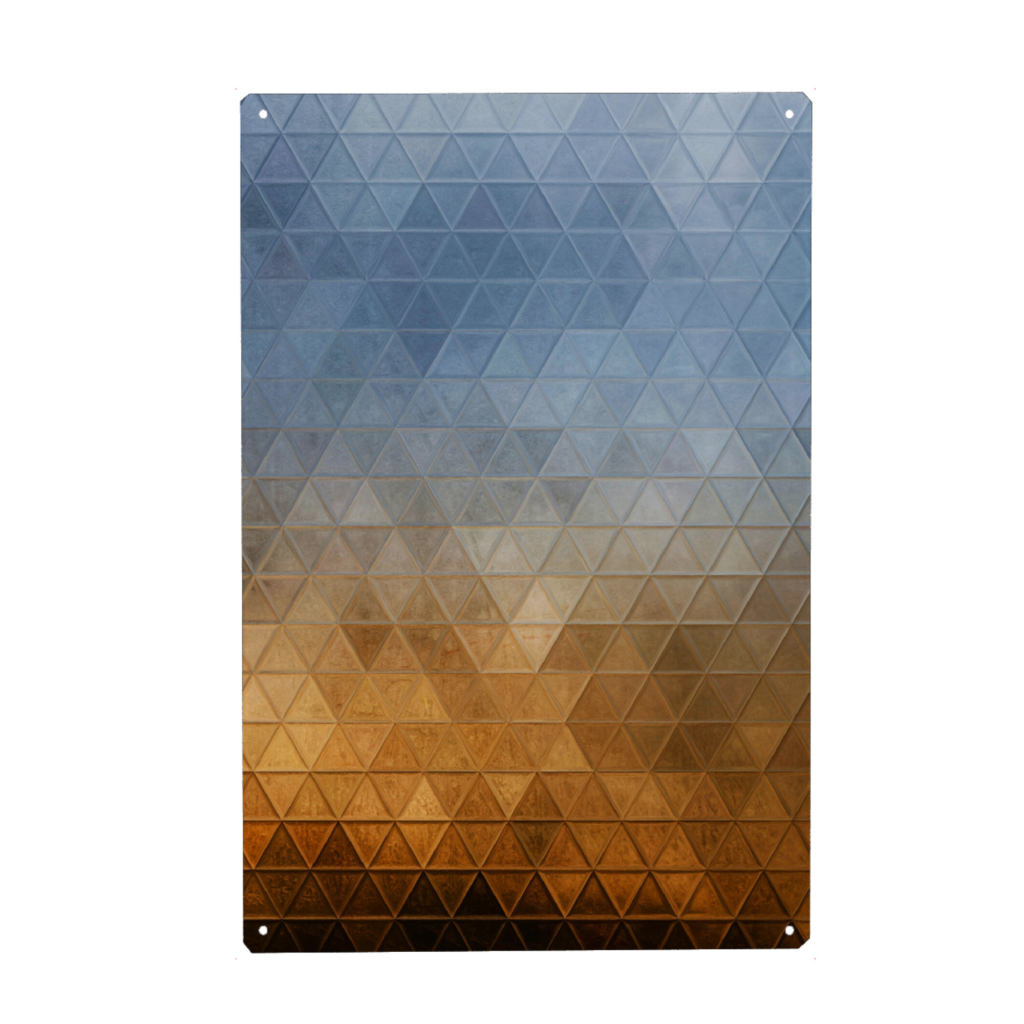 Metall Poster "Mosaic blue brown" artboxONE - Abstrakt,Geometrie - Mosaic,Pattern,Decoration,Triangle,Colors,Abstract,Abstrakt,Geometrie,Geometry