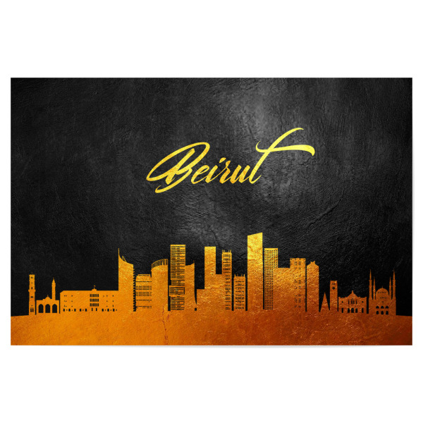 Poster 30x20 cm "Beirut Lebanon Gold Skyline" artboxONE - Städte - Beirut,Lebanon,Gold,Skyline,City,Stadt