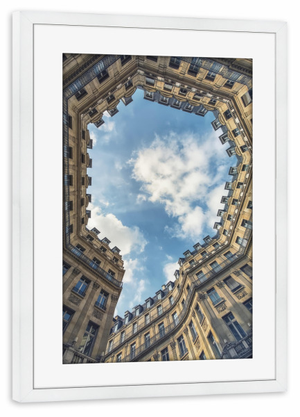 Poster mit Rahmen weiß "Comma" artboxONE - Städte,Reise,Architektur,Städte / Paris,Reise / Länder