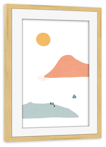 Poster mit Rahmen kiefer "Meeres- und Inselformen" artboxONE - Natur,Abstrakt