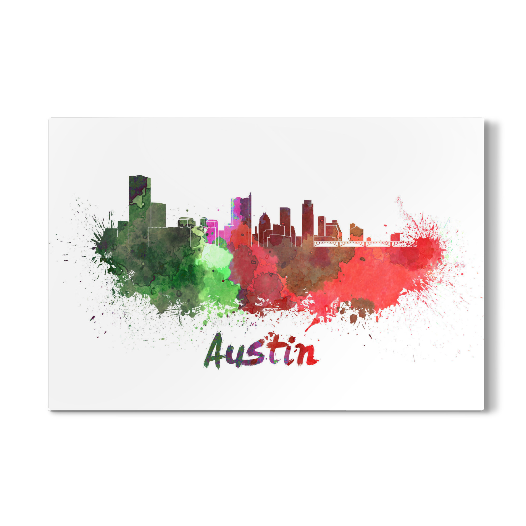 Galerie-Print "AUSTIN v2 Skyline in watercolor-b" 75x50 cm artboxONE