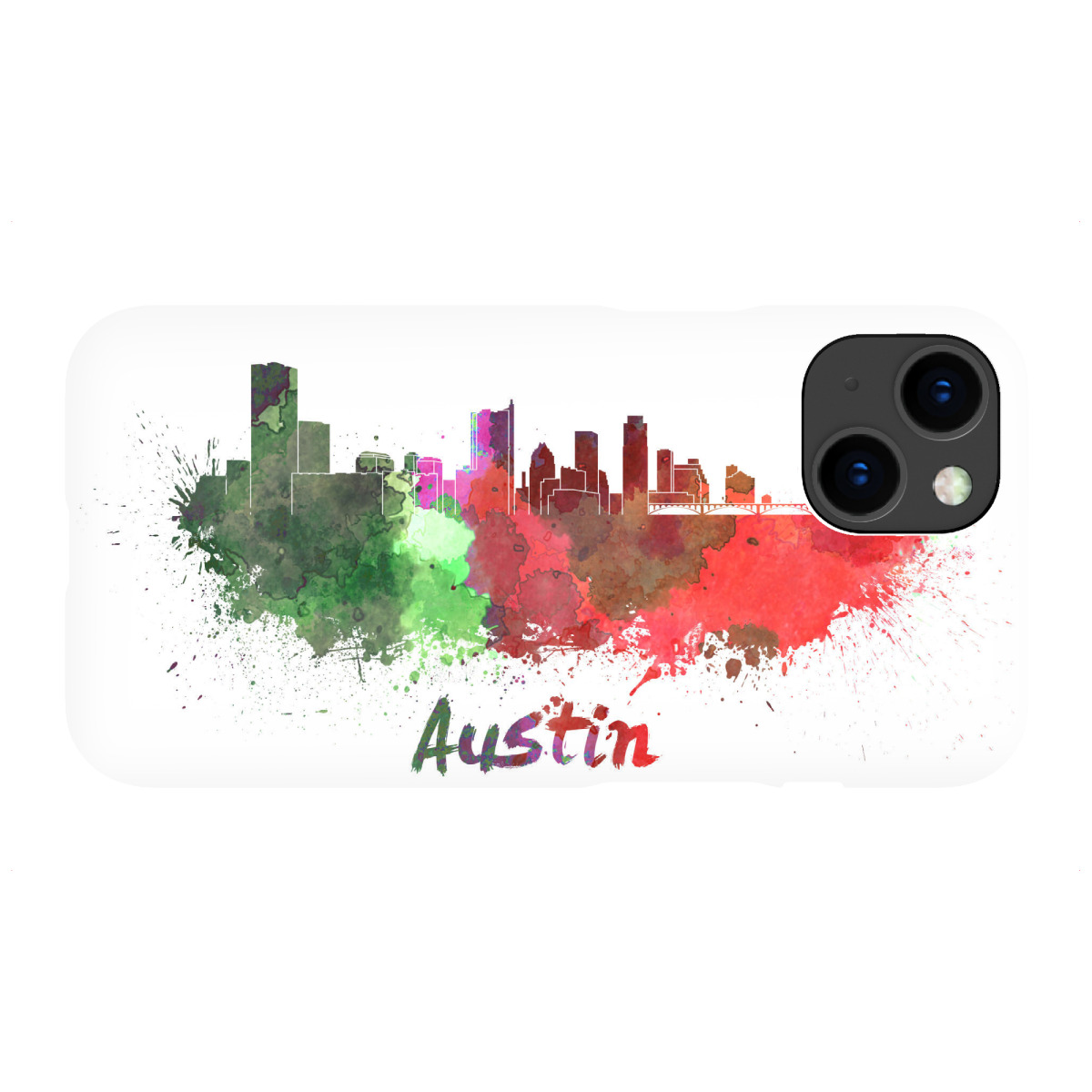 "AUSTIN v2 Skyline in watercolor-b"für iPhone - Premium-Case Handyhülle artboxONE