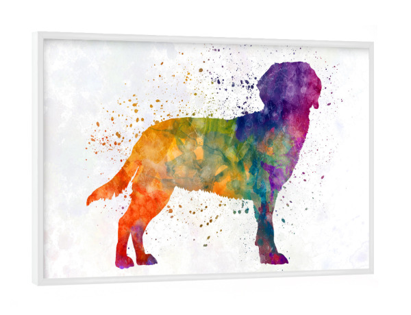 Poster mit weißem Rahmen "Tyrolean Hound in watercolor" artboxONE - Tiere,Abstrakt