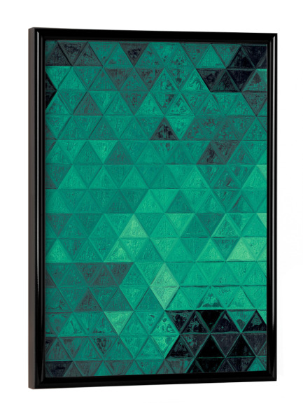 Poster mit schwarzem Rahmen "Mosaic green black" artboxONE - Abstrakt,Geometrie