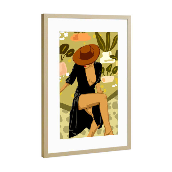 Poster mit Rahmen Gold "Make it Worth Their While" artboxONE - Natur,Menschen